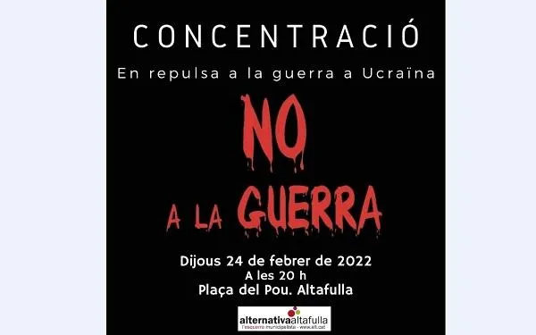 Crida a la mobilització per denunciar la guerra entre Rússia i Ucraïna