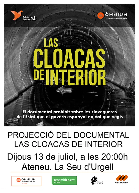 Projecció a la Seu del documental 'Las cloacas de Interior'
