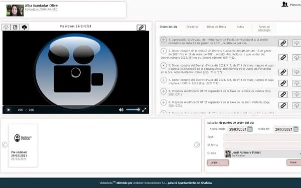 Ja es pot consultar al web municipal el primer ple de l'Ajuntament d'Altafulla enregistrat per videoacta