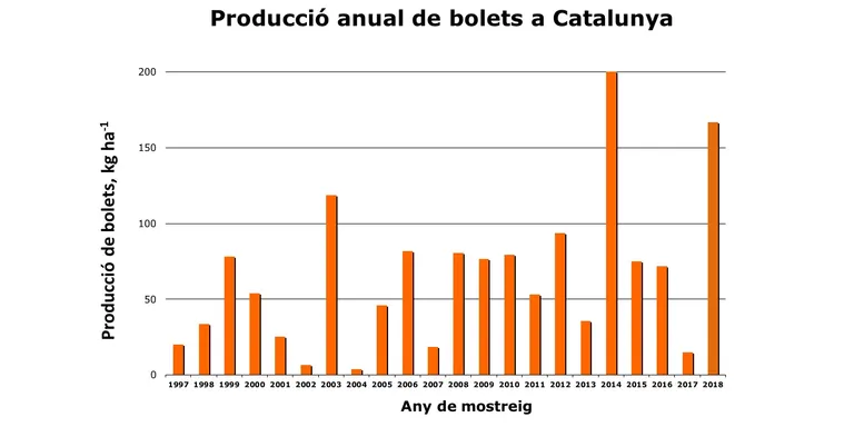 El CTFC preveu una temporada de bolets tardana i amb una producció de 60 kg/ha