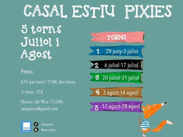 Sasc-Pixies inicia les inscripcions per al Casal d'Estiu