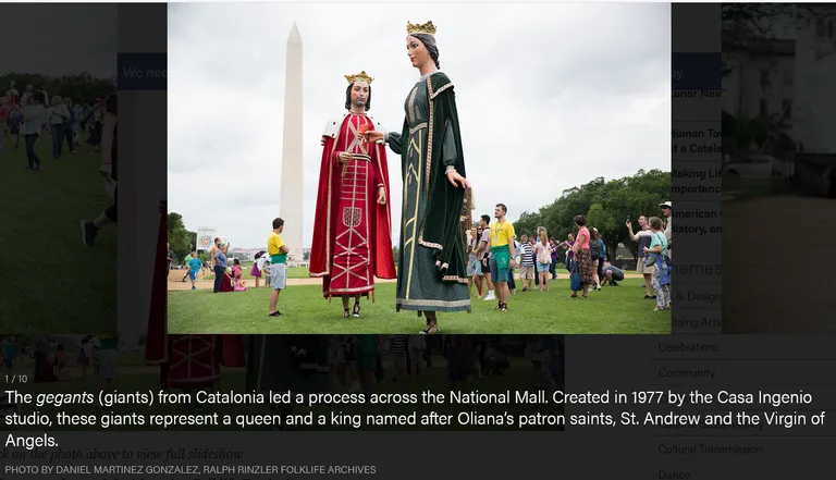 Els Gegants d'Oliana, protagonistes a l'inici de l'Smithsonian Folklife de Washington