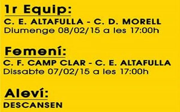 El CE Altafulla espera mantenir la bona dinàmica de les darreres jornades amb una nova victòria a casa contra el Morell