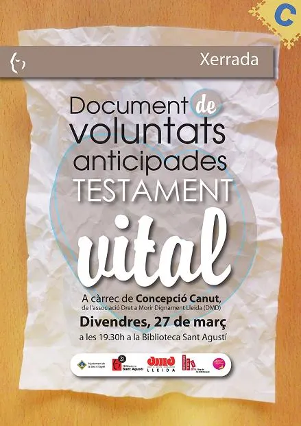 Xerrada sobre el testament vital a la Biblioteca Sant Agustí de la Seu