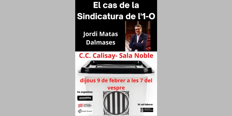 L'ANC d'Arenys convida Jordi Matas per parlar de la Sindicatura electoral de l'1-O