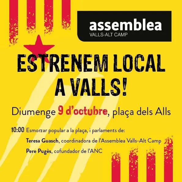 L’ANC Valls inaugura diumenge el nou local amb un esmorzar