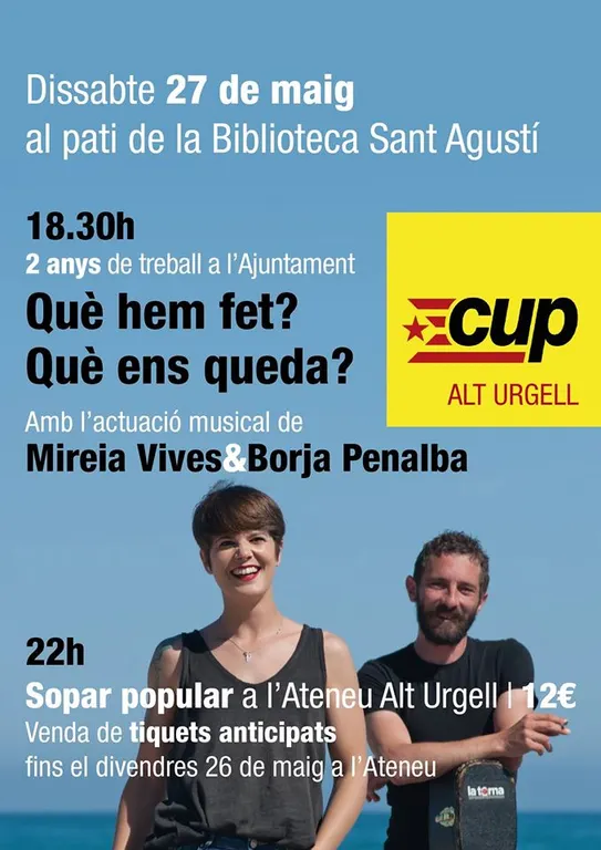 La CUP fa balanç dels dos primers anys a l'Ajuntament de la Seu