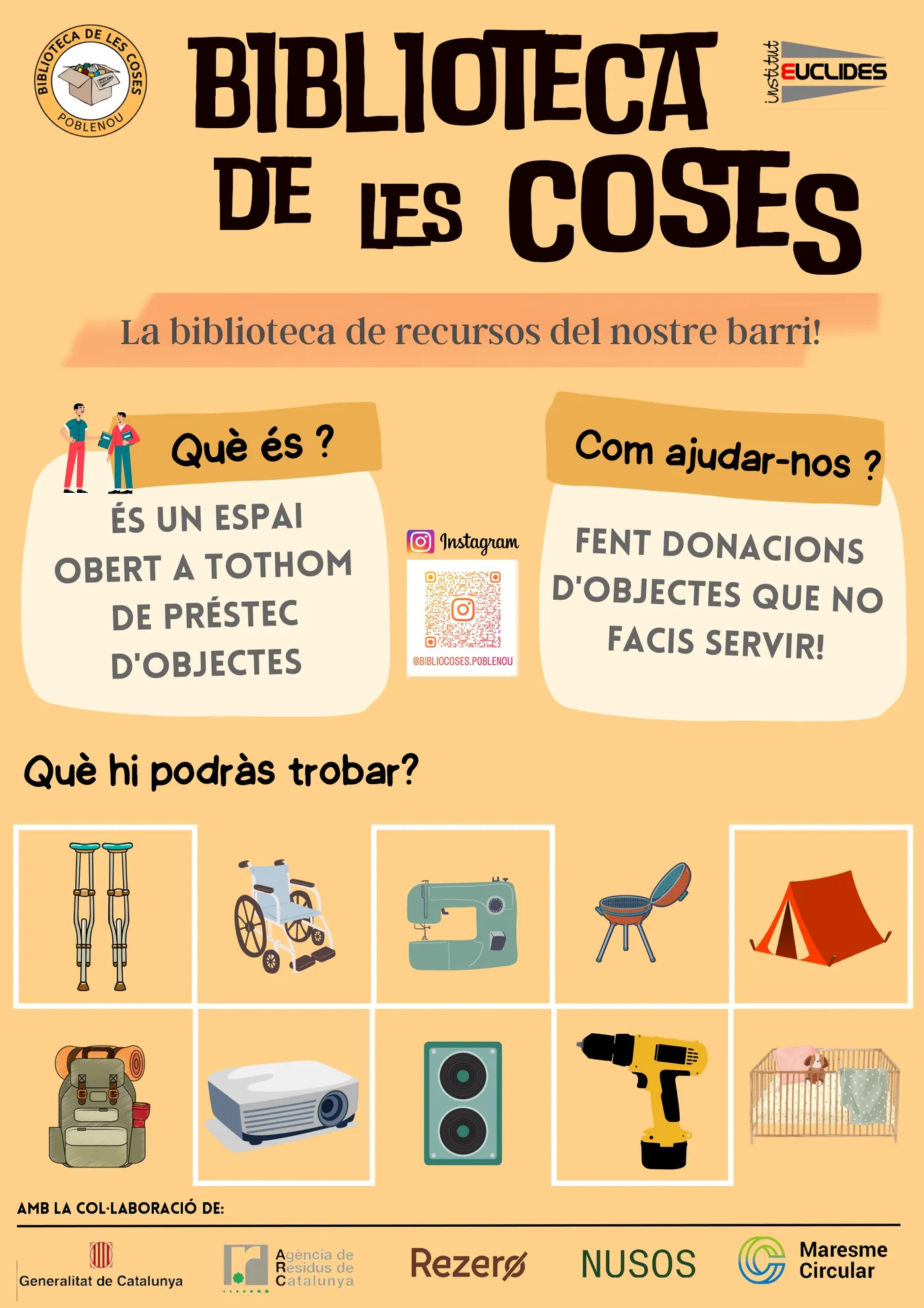 S'inaugura a l'Institut Euclides la Biblioteca de les Coses, un espai de recursos pel barri