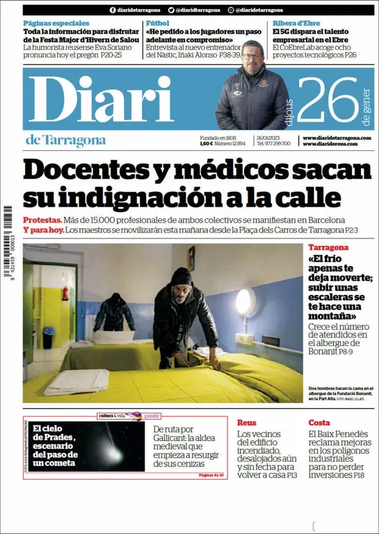 Consulta les portades dels diaris d'aquest 26 de gener