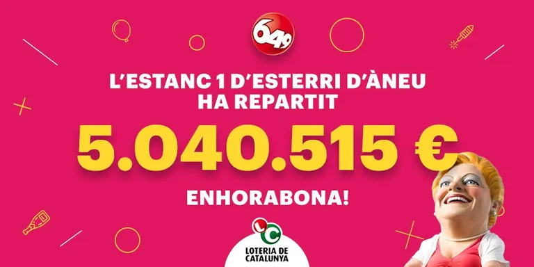 Una butlleta de la Lotto 6/49 a Esterri d'Àneu, premiada amb més de 5 milions d'euros