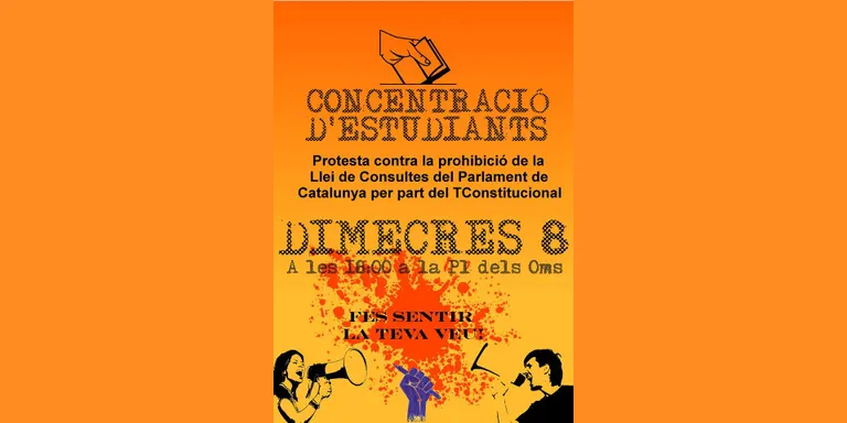 Concentració d'estudiants a la Seu en defensa de la consulta del 9-N