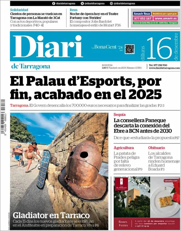 Cop d'ull als diaris d'aquest dilluns 16 de desembre
