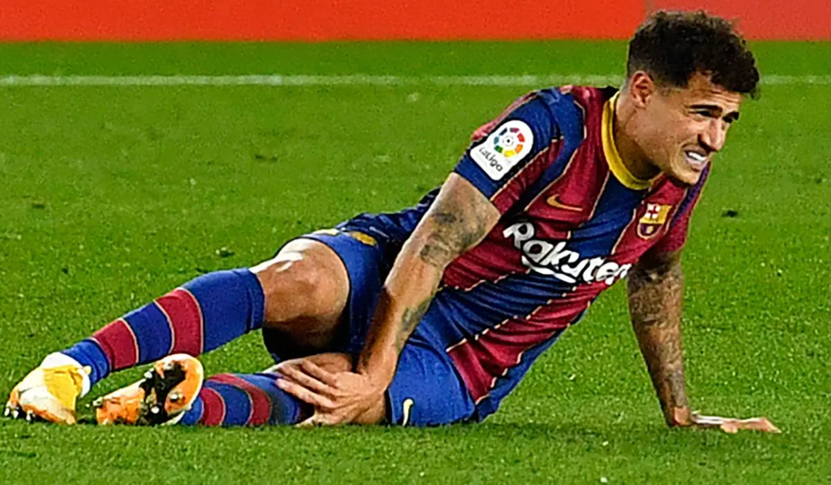 Coutinho es lesiona durant el Barça-Eibar
