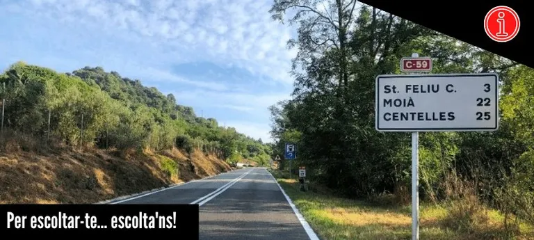 Avís d’obres a la C-59 a Castellterçol: afectacions al trànsit fins al 21 de març