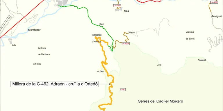 El Govern licita la millora de la C-462 en el tram d'Adraén a la cruïlla d'Artedó