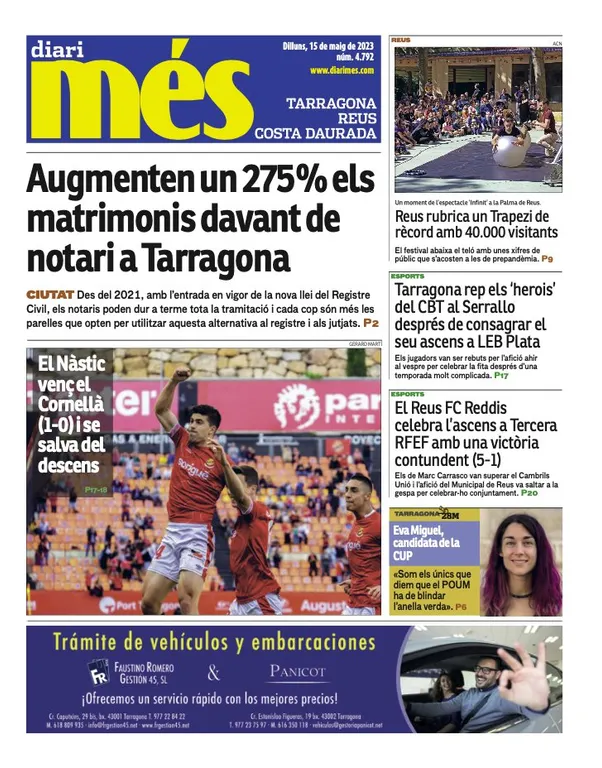 Consulta les portades dels diaris d'aquest 15 de maig