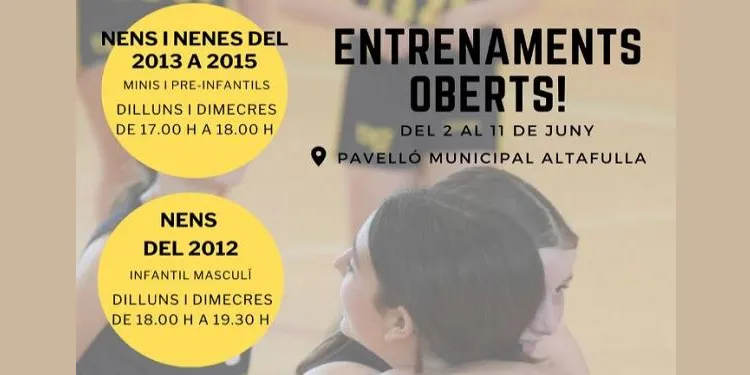 Portes obertes del CB Altafulla – BBG entre el 2 i l’11 de juny