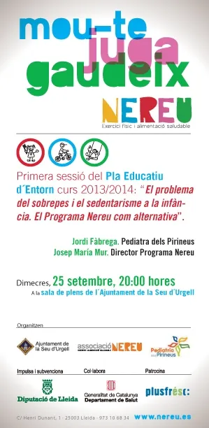 El programa NEREU inicia el curs escolar amb una xerrada sobre el sobrepès i el sedentarisme a la infància