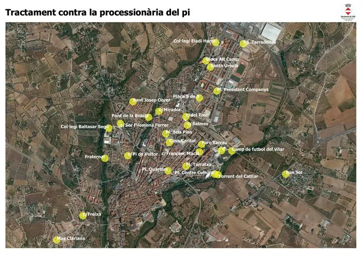 Tractament contra la processionària a Valls