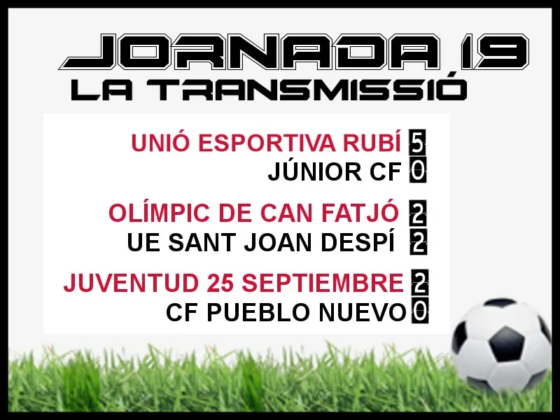 A PEU DE CAMP - JORNADA 19 diumenge