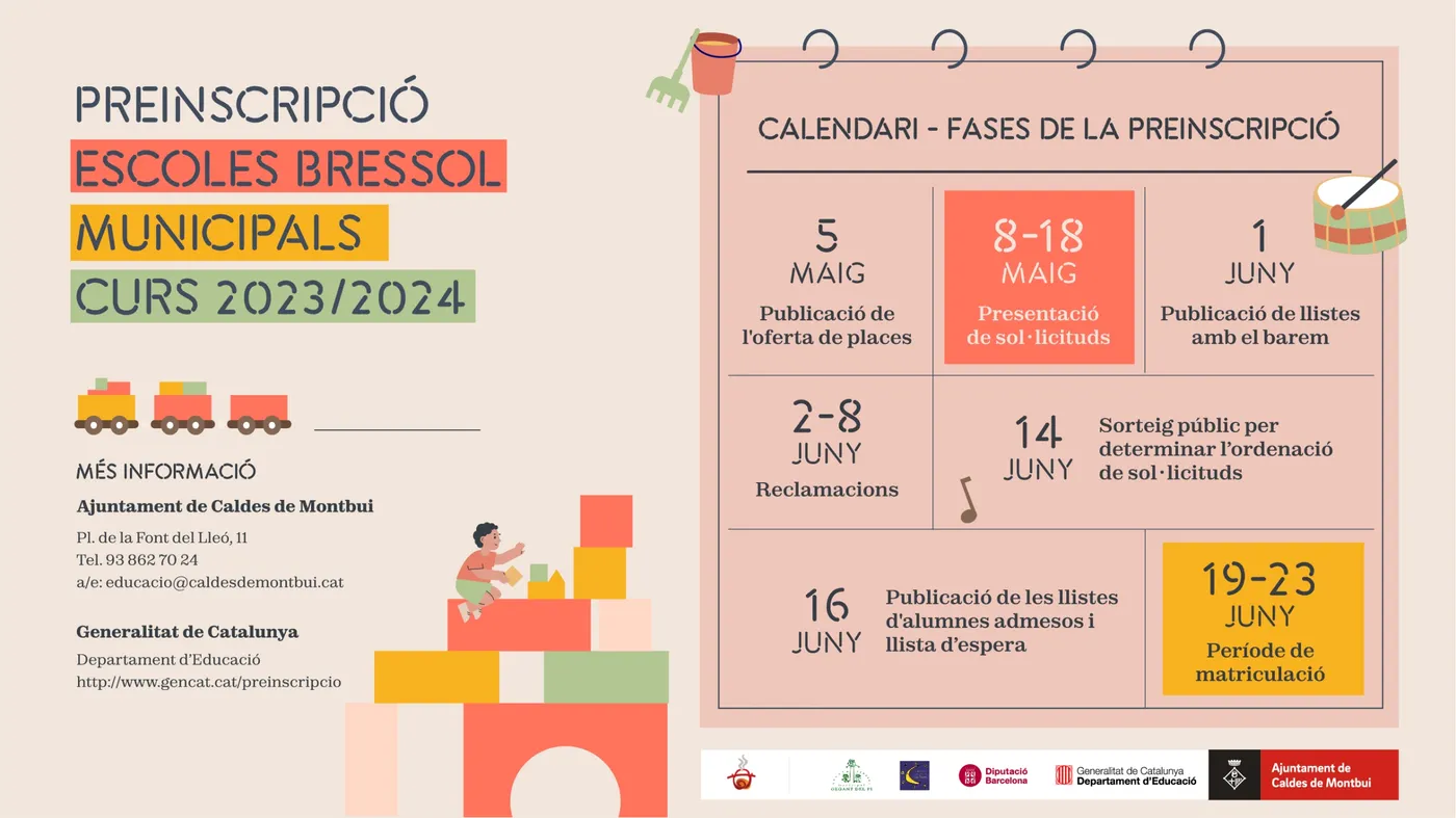 Les escoles bressol municipals mantenen l’oferta de 176 places del curs passat