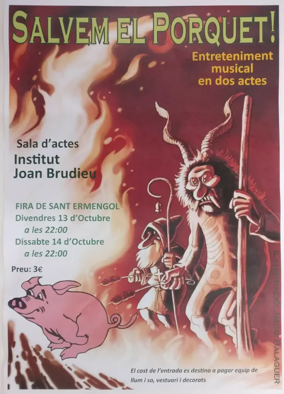 Teatre a l'Institut Joan Brudieu amb 'Salvem el porquet!'
