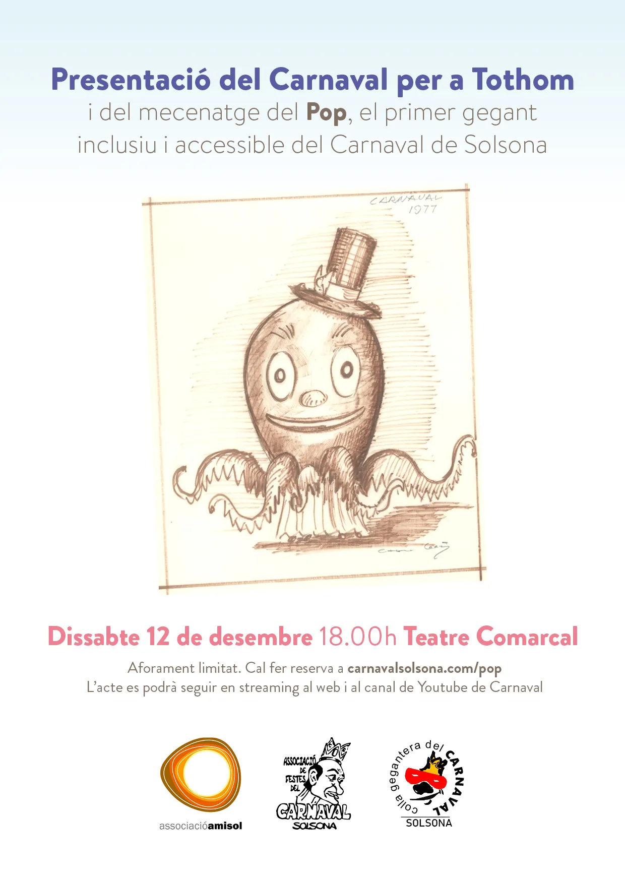 El Carnaval de Solsona tindrà el primer gegant inclusiu i accessible amb la recuperació del Pop