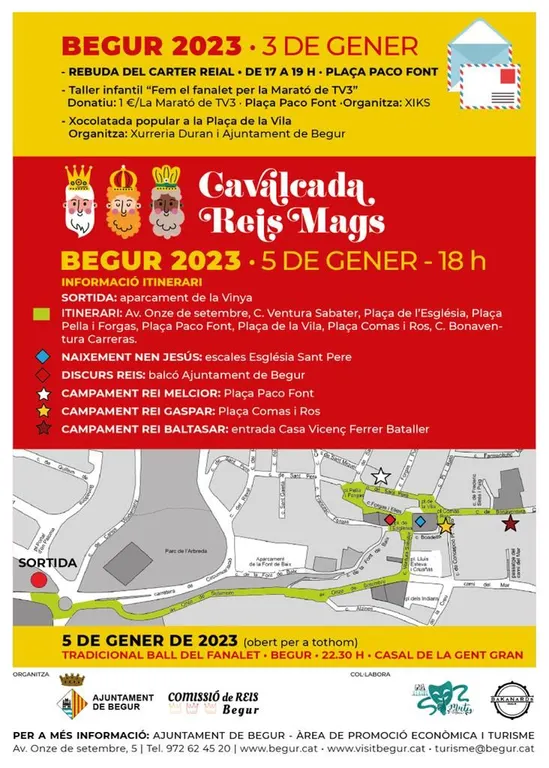 El 5 de gener us esperem a la Cavalcada dels Reis Mags d’Orient pels carrers de Begur!