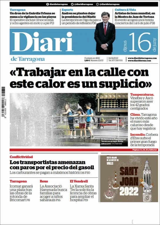 T'expliquem les portades dels diaris del territori d'aquest 16 de juny