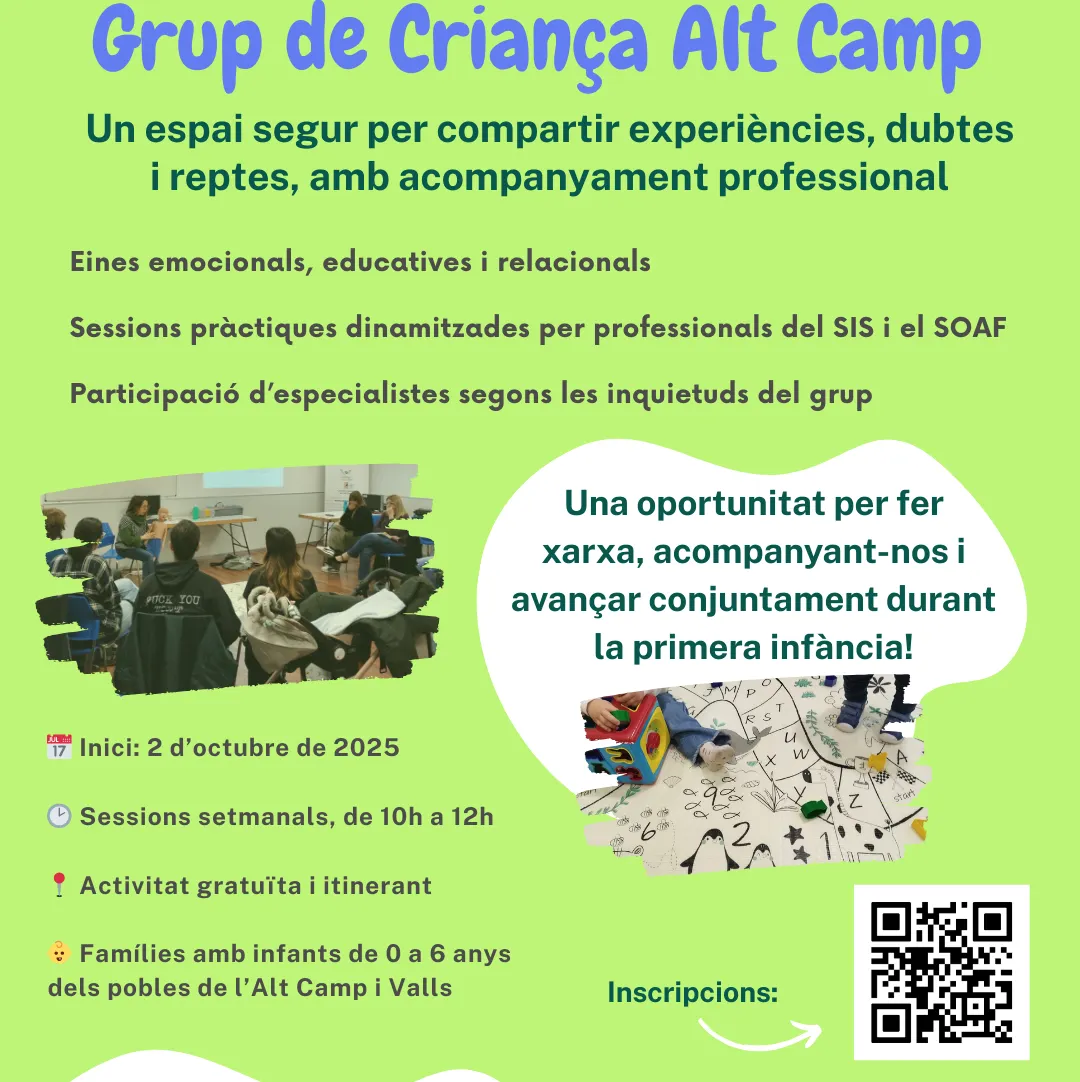Neix un grup de criança per acompanyar famílies amb infants de 0 a 6 anys