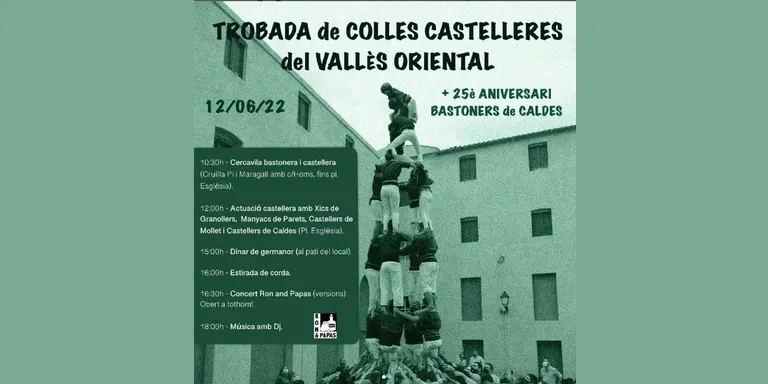 Uns 350 castellers i castelleres de les quatre colles de la comarca s'aplegaran diumenge a Caldes per tercera vegada