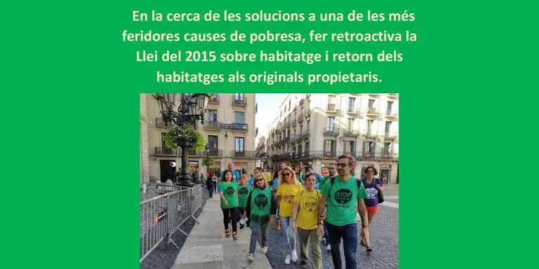 La PAH Stop Desnonaments envia al Parlament un escrit per demanar solucions