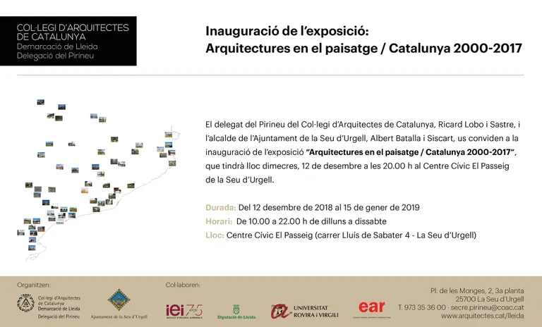 Inauguració a la Seu de l'exposició 'Arquitectures en el paisatge, Catalunya 2000-2017'