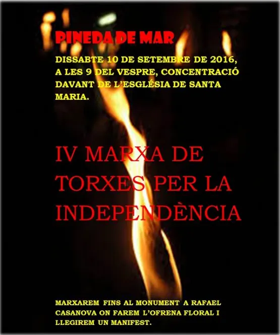 Marxa de torxes amb motiu de la Diada Nacional de Catalunya