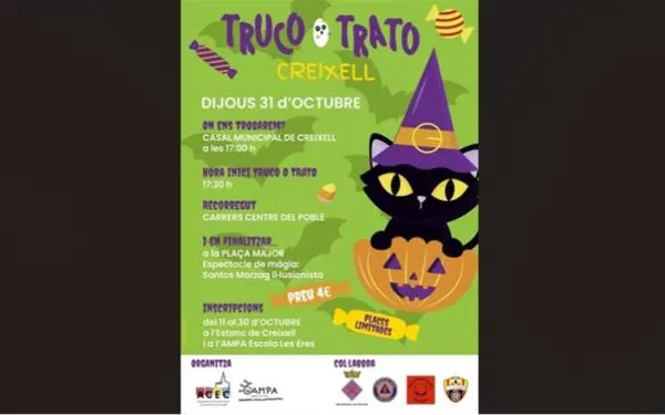 Creixell celebrarà la festa americana de Halloween amb el joc del truc o tracte i un passatge del terror