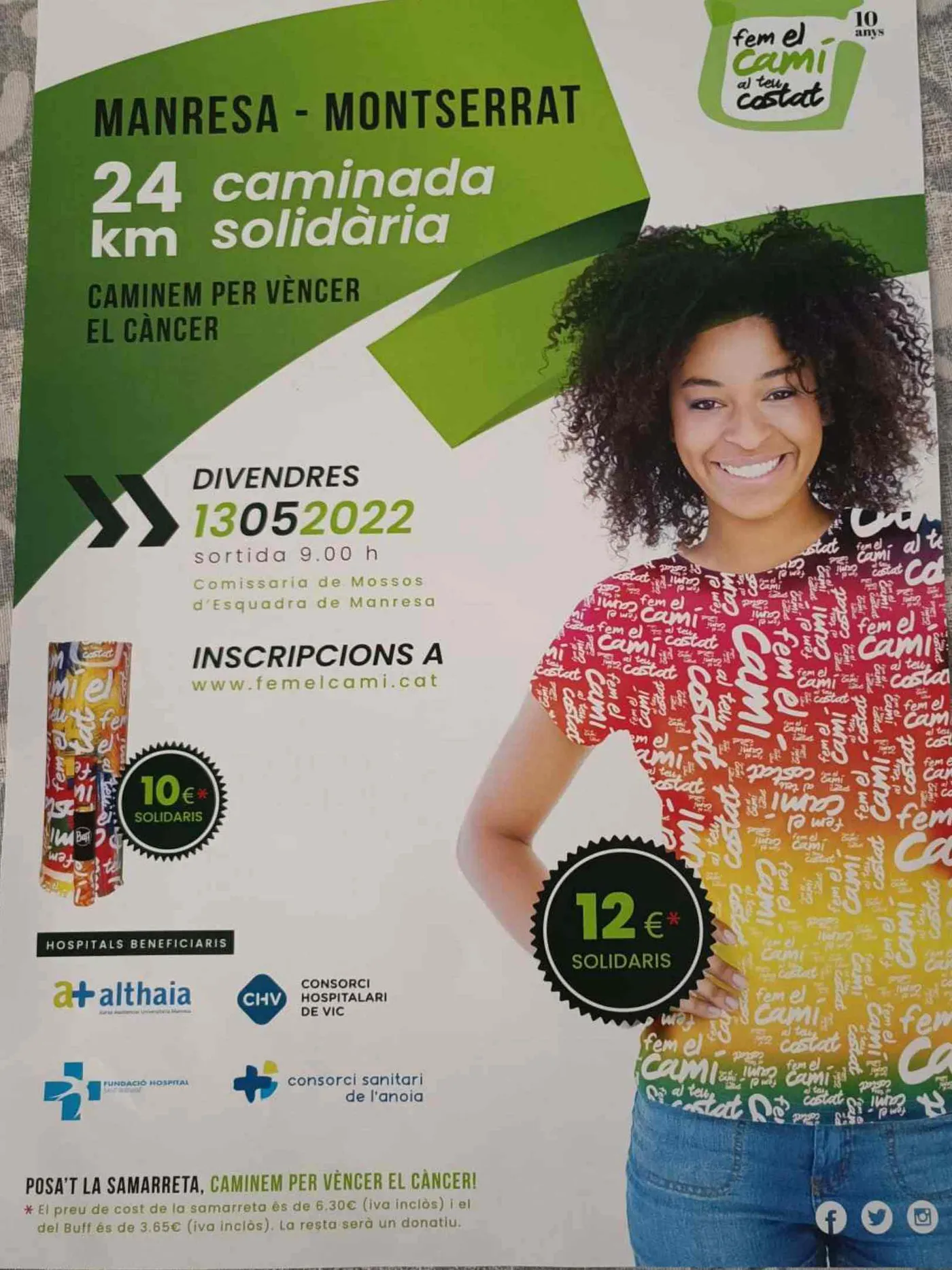 El proper dia 13 de maig es fa la Caminada Solidària Manresa-Montserrat per la lluita contra el càncer