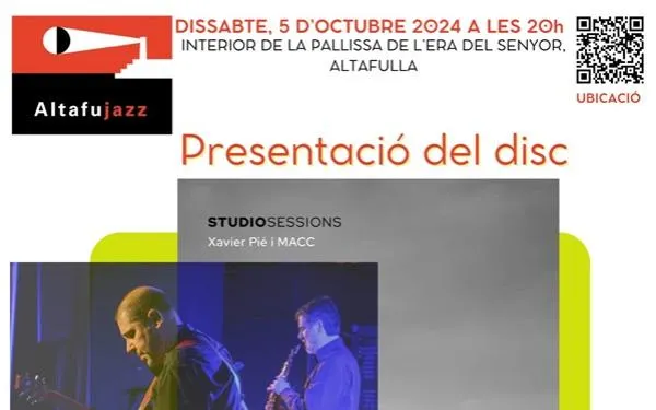 'Studio Sessions' amb Xavier Pié i MACC, la proposta de l'Altafujazz per aquest dissabte