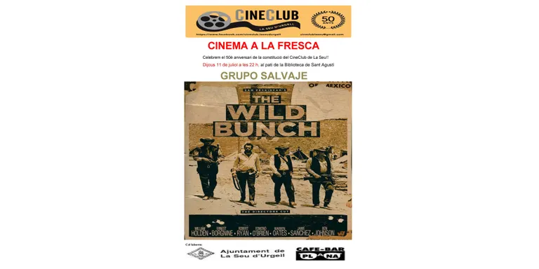 El Cineclub de la Seu d’Urgell celebra el seu 50è aniversari amb la projecció de 'Grupo salvaje', de Sam Peckinpah