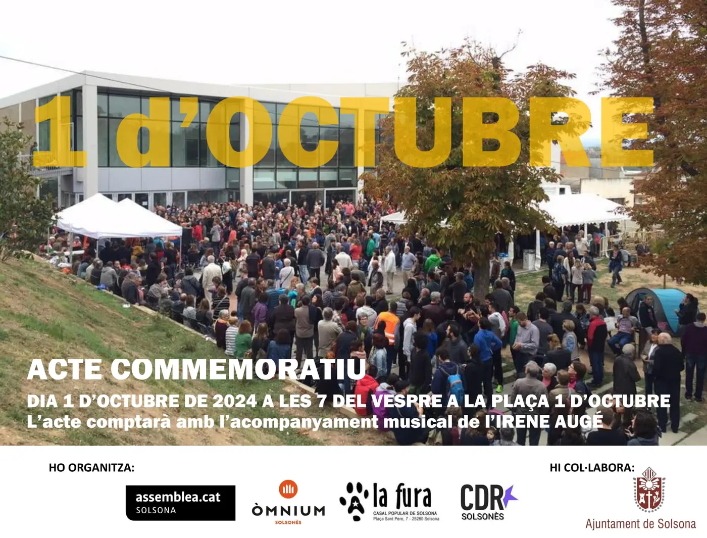 Les entitats independentistes del Solsonès commemoren demà el 7è aniversari de l'1-O