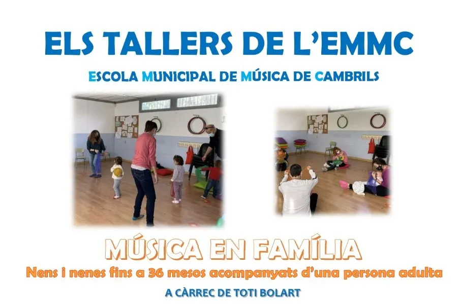 L’Escola de Música de Cambrils torna a programar tallers per a nadons de 3 mesos a 3 anys