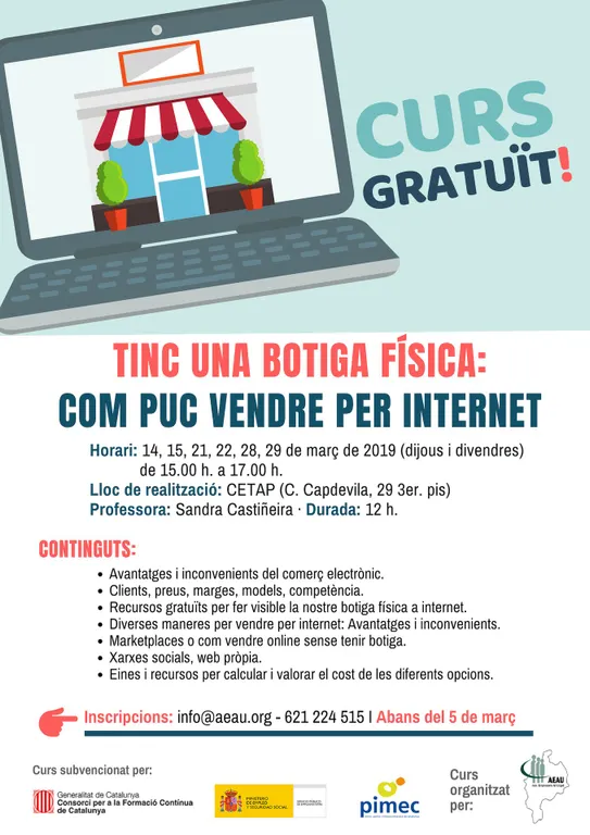 L'AEAU organitza un curs per formar els botiguers en la venda per Internet