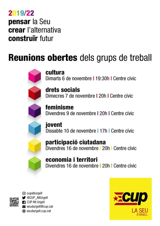 La CUP completa les reunions preparatòries de la candidatura a les municipals de la Seu