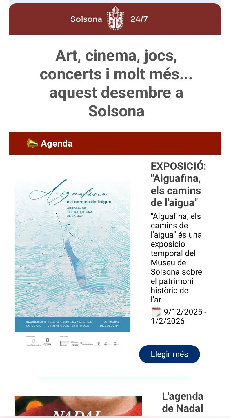 Renoven el butlletí electrònic de l'agenda cultural de Solsona