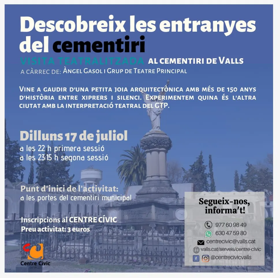 El Grup del Teatre Principal participa un any més a la ruta teatralitzada al Cementiri