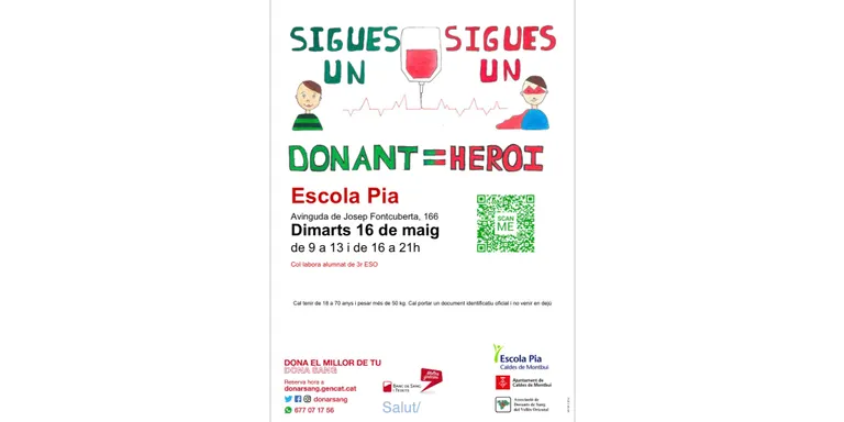 Els alumnes de 3r d’ESO de l’Escola Pia organitzen la jornada anual de donació de sang