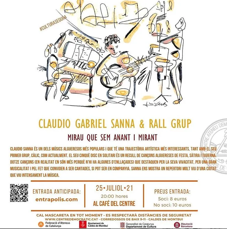 Claudio Gabriel Sanna portarà el folk de l'Alguer aquest diumenge a l'ateneu El Centre