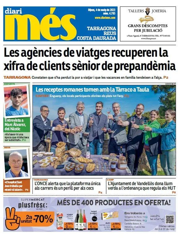 Consulta les portades dels diaris d'aquest 4 de maig