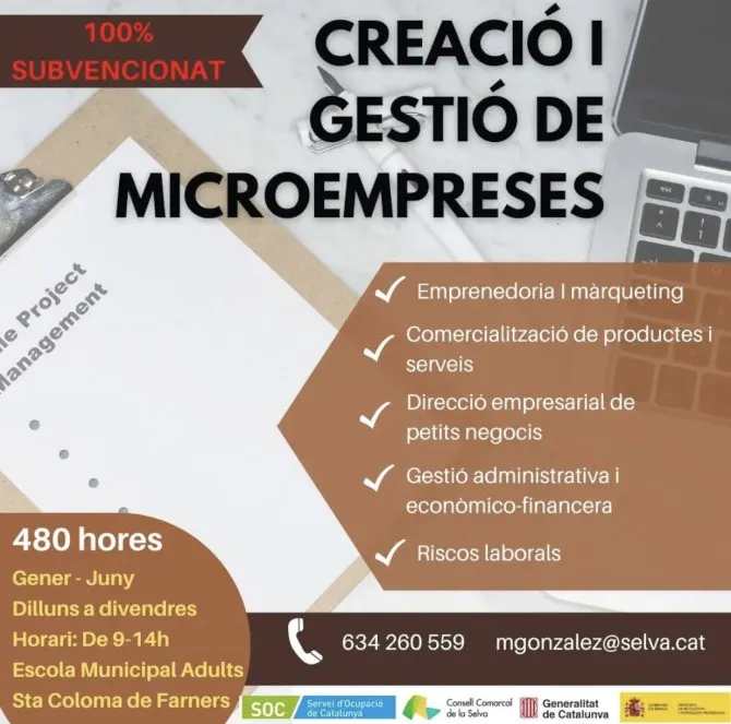 El Consell Comarcal engega un curs de creació i gestió de microempreses
