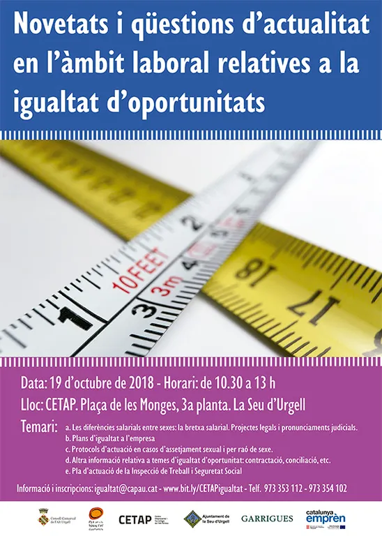 Xerrada sobre novetats en la igualtat d’oportunitats en l'àmbit laboral