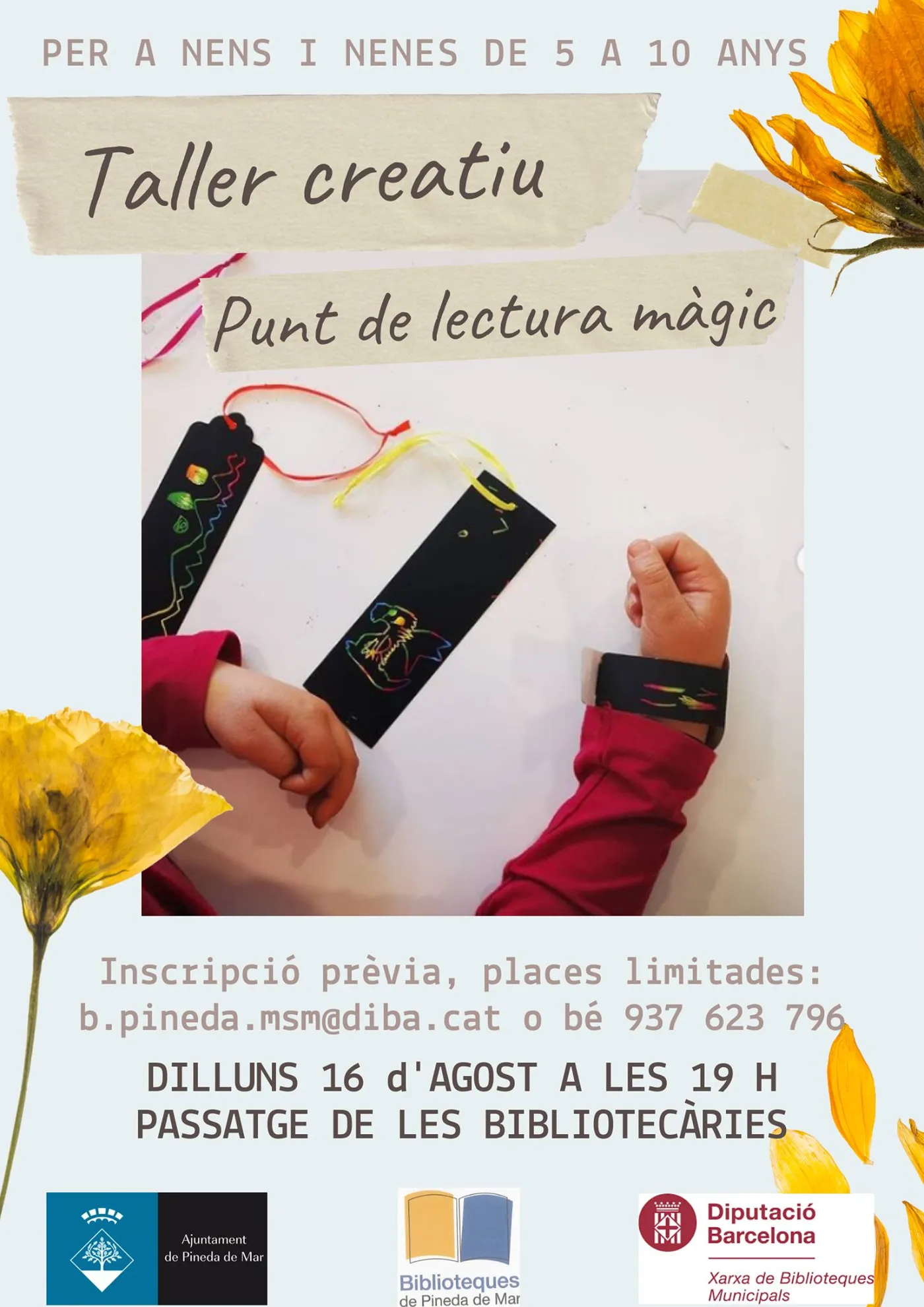 Taller creatiu per la mainada per fer un punt de llibre